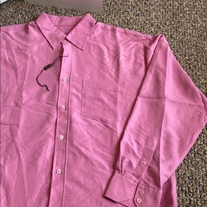 Bugatchi long sleeve salmon pink dress shirt